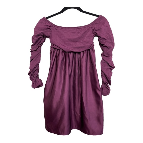 Zara Combination Knit Mini Dress  Maroon/Purple NWOT - Picture 5 of 8